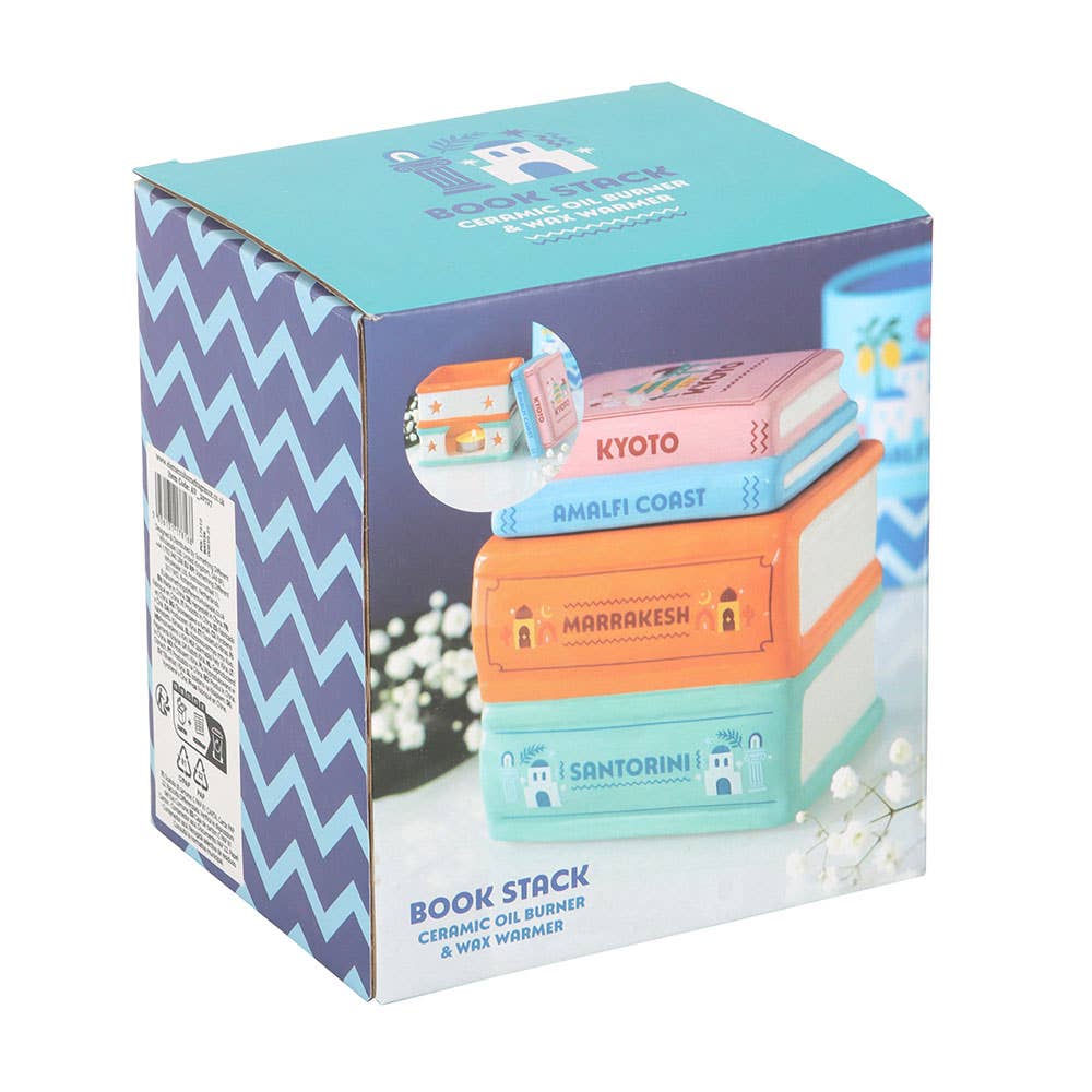 Travel Book Stack Tealight Wax Warmer
