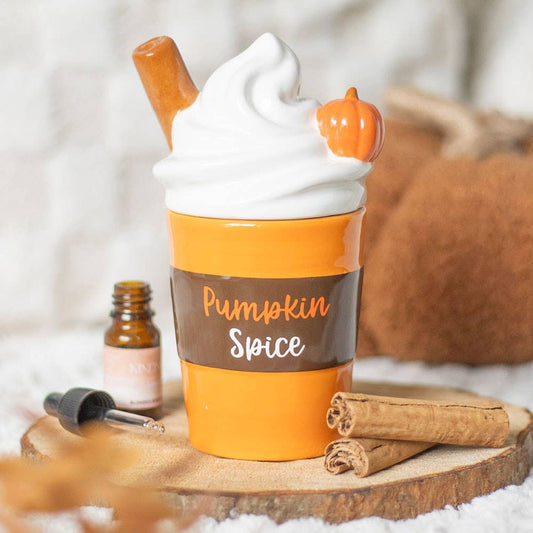 Fall Pumpkin Spice Latte Lidded Oil Burner and Wax Warmer