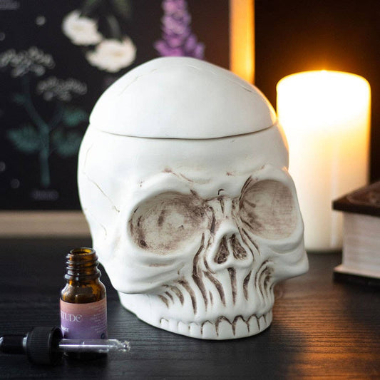 Gothic Weathered Skull Oil Burner and Wax Warmer
