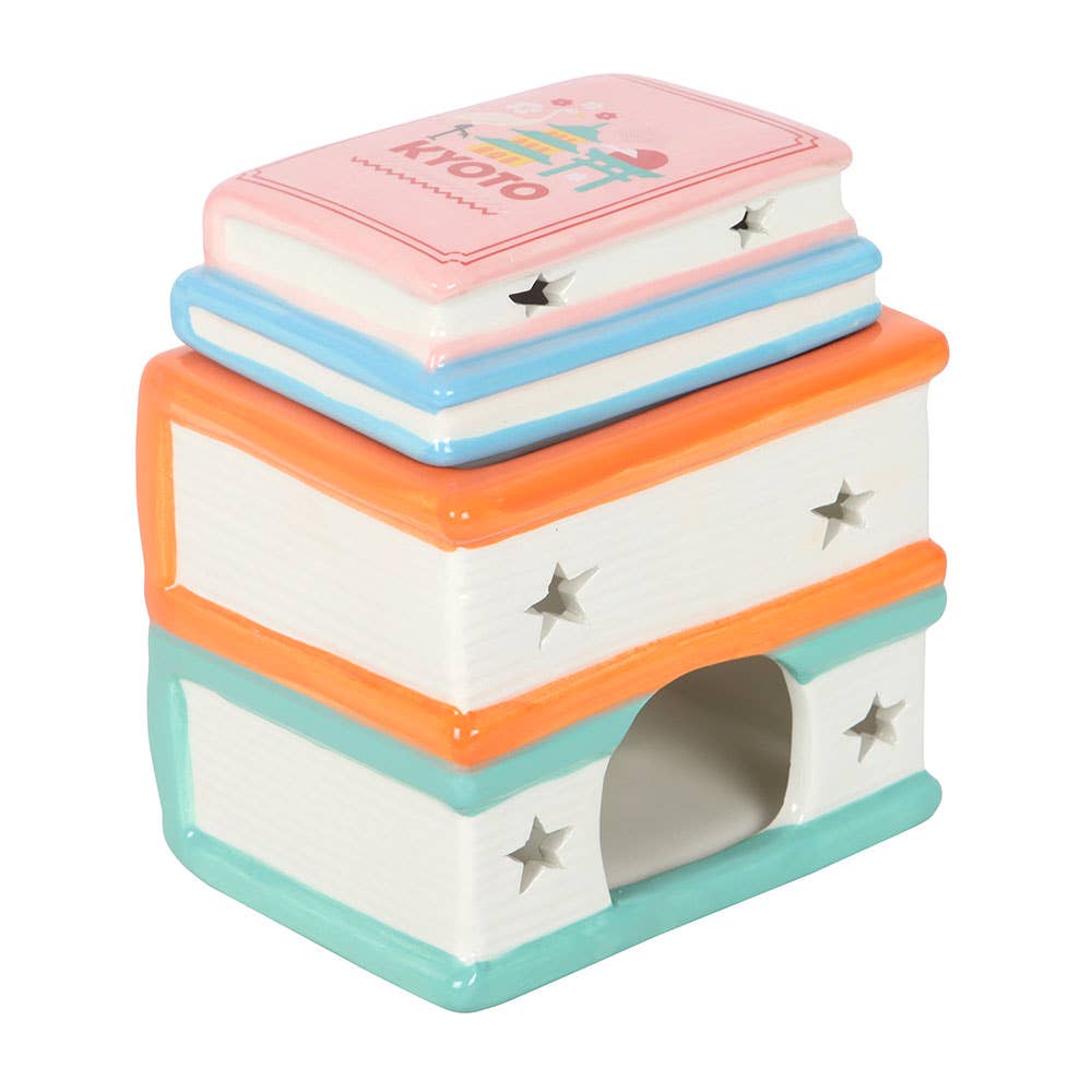 Travel Book Stack Tealight Wax Warmer
